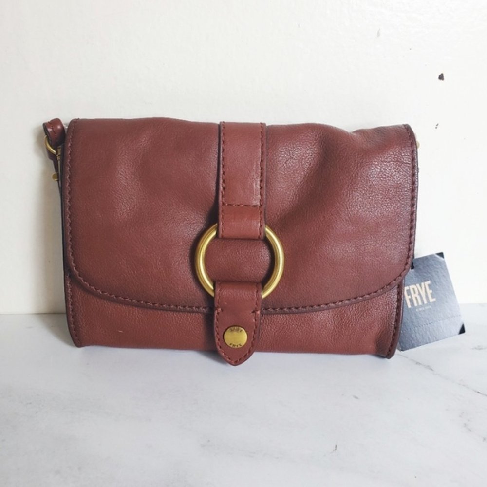 Frye Ring Xbody Leather Crossbody Cognac